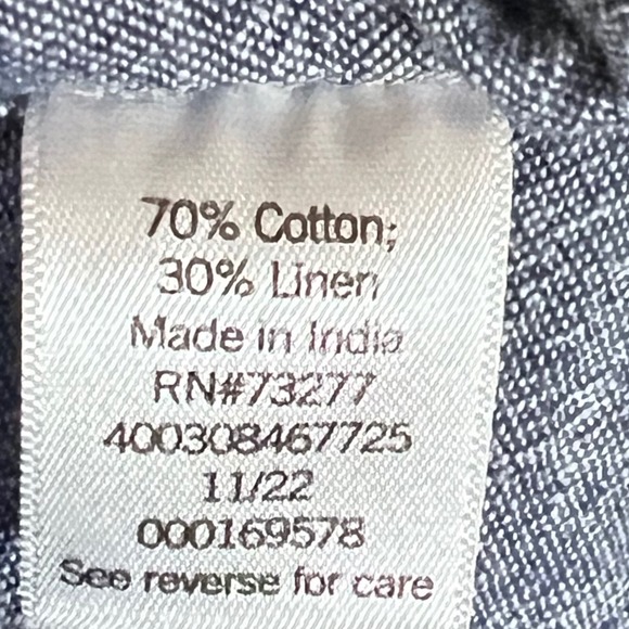SONOMA Goods for Life Mens‎ Linen Blend Short Sleeve Button Up Shirt Blue XXL - Picture 4 of 10
